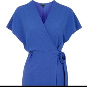 Topshop cobalt blue wrap dress xxs 00 UK 4